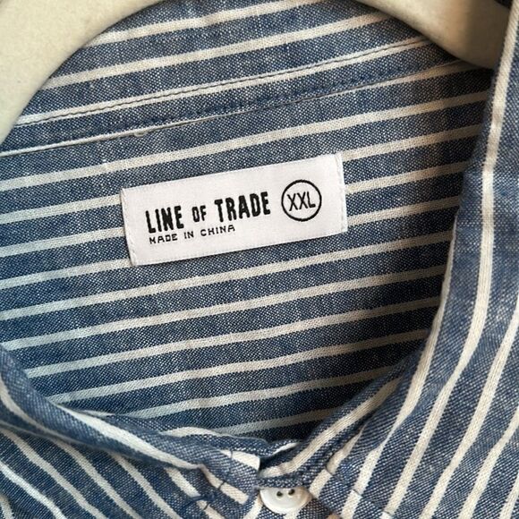 Line Of Trade Linen Blend Striped Shirt XXL - Picture 4 of 5